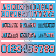 Laden Sie das Bild in den Galerie-Viewer, Custom Sky Blue Medium Pink-Black Authentic Gradient Fashion Football Jersey