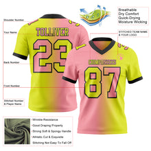Laden Sie das Bild in den Galerie-Viewer, Custom Neon Yellow Medium Pink-Black Authentic Gradient Fashion Football Jersey