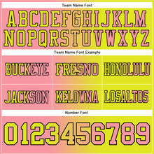 Laden Sie das Bild in den Galerie-Viewer, Custom Neon Yellow Medium Pink-Black Authentic Gradient Fashion Football Jersey