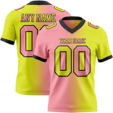Laden Sie das Bild in den Galerie-Viewer, Custom Neon Yellow Medium Pink-Black Authentic Gradient Fashion Football Jersey