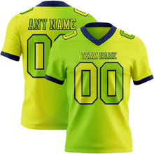 Загрузить изображение в средство просмотра галереи, Custom Neon Yellow Neon Green-Navy Authentic Gradient Fashion Football Jersey