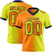 Charger l'image dans la galerie, Custom Neon Yellow Bay Orange-Navy Authentic Gradient Fashion Football Jersey