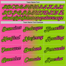 Laden Sie das Bild in den Galerie-Viewer, Custom Neon Green Pink-Black Gradient Fashion Performance T-Shirt