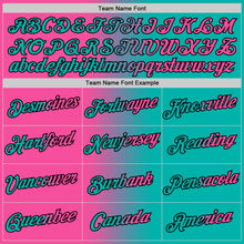 Laden Sie das Bild in den Galerie-Viewer, Custom Aqua Pink-Black Gradient Fashion Performance T-Shirt