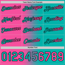 Laden Sie das Bild in den Galerie-Viewer, Custom Aqua Pink-Black Gradient Fashion Performance T-Shirt