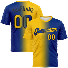 Load image into Gallery viewer, Custom Royal Yellow-Black Gradient Fashion Performance T-Shirt