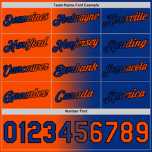 Laden Sie das Bild in den Galerie-Viewer, Custom Royal Orange-Black Gradient Fashion Performance T-Shirt