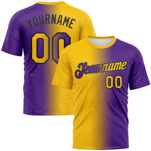 Load image into Gallery viewer, Custom Purple Yellow-Black Gradient Fashion Performance T-Shirt
