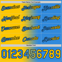 Загрузить изображение в средство просмотра галереи, Custom Powder Blue Yellow-Black Gradient Fashion Performance T-Shirt