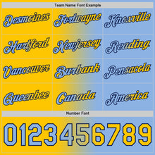 Laden Sie das Bild in den Galerie-Viewer, Custom Light Blue Yellow-Navy Gradient Fashion Performance T-Shirt