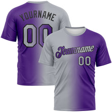 Load image into Gallery viewer, Custom Purple Gray-Black Gradient Fashion Performance T-Shirt