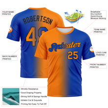 Load image into Gallery viewer, Custom Thunder Blue Bay Orange-Black Gradient Fashion Performance T-Shirt