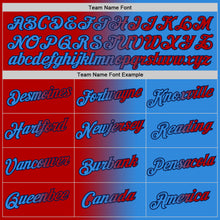 Загрузить изображение в средство просмотра галереи, Custom Powder Blue Red-Navy Gradient Fashion Performance T-Shirt