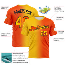 Загрузить изображение в средство просмотра галереи, Custom Orange Yellow-Black Gradient Fashion Performance T-Shirt