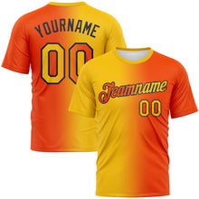 Загрузить изображение в средство просмотра галереи, Custom Orange Yellow-Black Gradient Fashion Performance T-Shirt