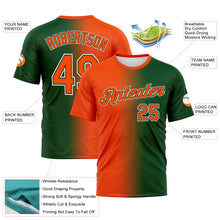 Load image into Gallery viewer, Custom Green Orange-White Gradient Fashion Performance T-Shirt