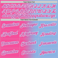 Laden Sie das Bild in den Galerie-Viewer, Custom Light Blue Pink-White Gradient Fashion Performance T-Shirt