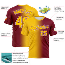 Charger l'image dans la galerie, Custom Crimson Yellow-White Gradient Fashion Performance T-Shirt