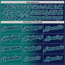 Laden Sie das Bild in den Galerie-Viewer, Custom Navy Teal-White Gradient Fashion Performance T-Shirt