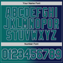 Laden Sie das Bild in den Galerie-Viewer, Custom Navy Teal-White Gradient Fashion Performance T-Shirt