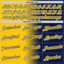 Laden Sie das Bild in den Galerie-Viewer, Custom Navy Yellow-White Gradient Fashion Performance T-Shirt