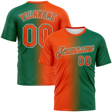 Загрузить изображение в средство просмотра галереи, Custom Kelly Green Orange-White Gradient Fashion Performance T-Shirt