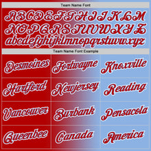 Laden Sie das Bild in den Galerie-Viewer, Custom Light Blue Red-White Gradient Fashion Performance T-Shirt