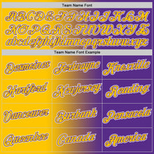 Laden Sie das Bild in den Galerie-Viewer, Custom Purple Yellow-White Gradient Fashion Performance T-Shirt