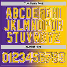 Laden Sie das Bild in den Galerie-Viewer, Custom Purple Yellow-White Gradient Fashion Performance T-Shirt