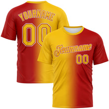 Load image into Gallery viewer, Custom Red Yellow-White Gradient Fashion Performance T-Shirt