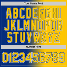 Laden Sie das Bild in den Galerie-Viewer, Custom Royal Yellow-White Gradient Fashion Performance T-Shirt