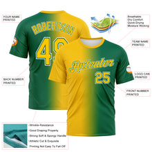 Загрузить изображение в средство просмотра галереи, Custom Kelly Green Yellow-White Gradient Fashion Performance T-Shirt