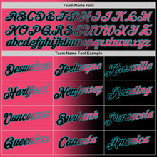 Laden Sie das Bild in den Galerie-Viewer, Custom Black Neon Pink-Teal Gradient Fashion Performance T-Shirt