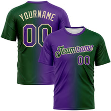 Laden Sie das Bild in den Galerie-Viewer, Custom Green Purple-Cream Gradient Fashion Performance T-Shirt