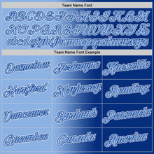 Laden Sie das Bild in den Galerie-Viewer, Custom Royal Light Blue-White Gradient Fashion Performance T-Shirt