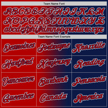 Laden Sie das Bild in den Galerie-Viewer, Custom Navy Red-White Gradient Fashion Performance T-Shirt