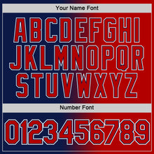 Laden Sie das Bild in den Galerie-Viewer, Custom Navy Red-White Gradient Fashion Performance T-Shirt