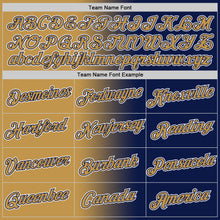 Load image into Gallery viewer, Custom Navy Old Gold-White Gradient Fashion Performance T-Shirt