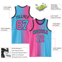 Загрузить изображение в средство просмотра галереи, Custom Sky Blue Pink-Black Authentic Gradient Fashion Basketball Jersey
