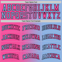 Laden Sie das Bild in den Galerie-Viewer, Custom Light Blue Pink-Black Authentic Gradient Fashion Basketball Jersey