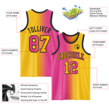 Laden Sie das Bild in den Galerie-Viewer, Custom Yellow Pink-Black Authentic Gradient Fashion Basketball Jersey
