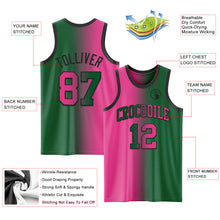 Laden Sie das Bild in den Galerie-Viewer, Custom Kelly Green Pink-Black Authentic Gradient Fashion Basketball Jersey