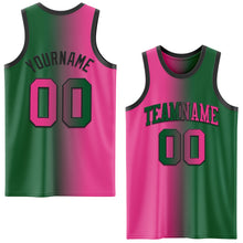 Laden Sie das Bild in den Galerie-Viewer, Custom Kelly Green Pink-Black Authentic Gradient Fashion Basketball Jersey
