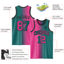 Загрузить изображение в средство просмотра галереи, Custom Teal Pink-Black Authentic Gradient Fashion Basketball Jersey