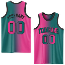 Загрузить изображение в средство просмотра галереи, Custom Teal Pink-Black Authentic Gradient Fashion Basketball Jersey