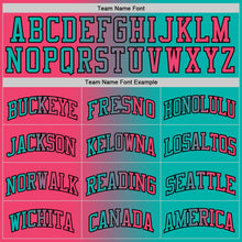 Laden Sie das Bild in den Galerie-Viewer, Custom Aqua Neon Pink-Black Authentic Gradient Fashion Basketball Jersey