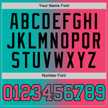 Laden Sie das Bild in den Galerie-Viewer, Custom Aqua Neon Pink-Black Authentic Gradient Fashion Basketball Jersey