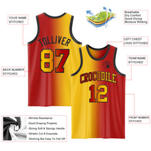 Laden Sie das Bild in den Galerie-Viewer, Custom Red Yellow-Black Authentic Gradient Fashion Basketball Jersey
