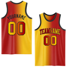 Laden Sie das Bild in den Galerie-Viewer, Custom Red Yellow-Black Authentic Gradient Fashion Basketball Jersey