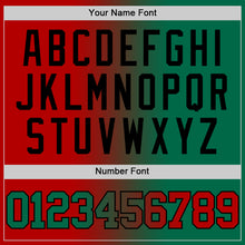 Laden Sie das Bild in den Galerie-Viewer, Custom Red Kelly Green-Black Authentic Gradient Fashion Basketball Jersey